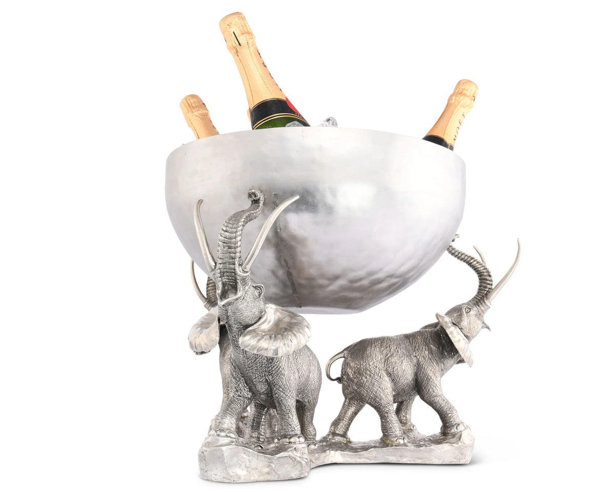 Pewter Elephant Trio Ice / Punch Tub