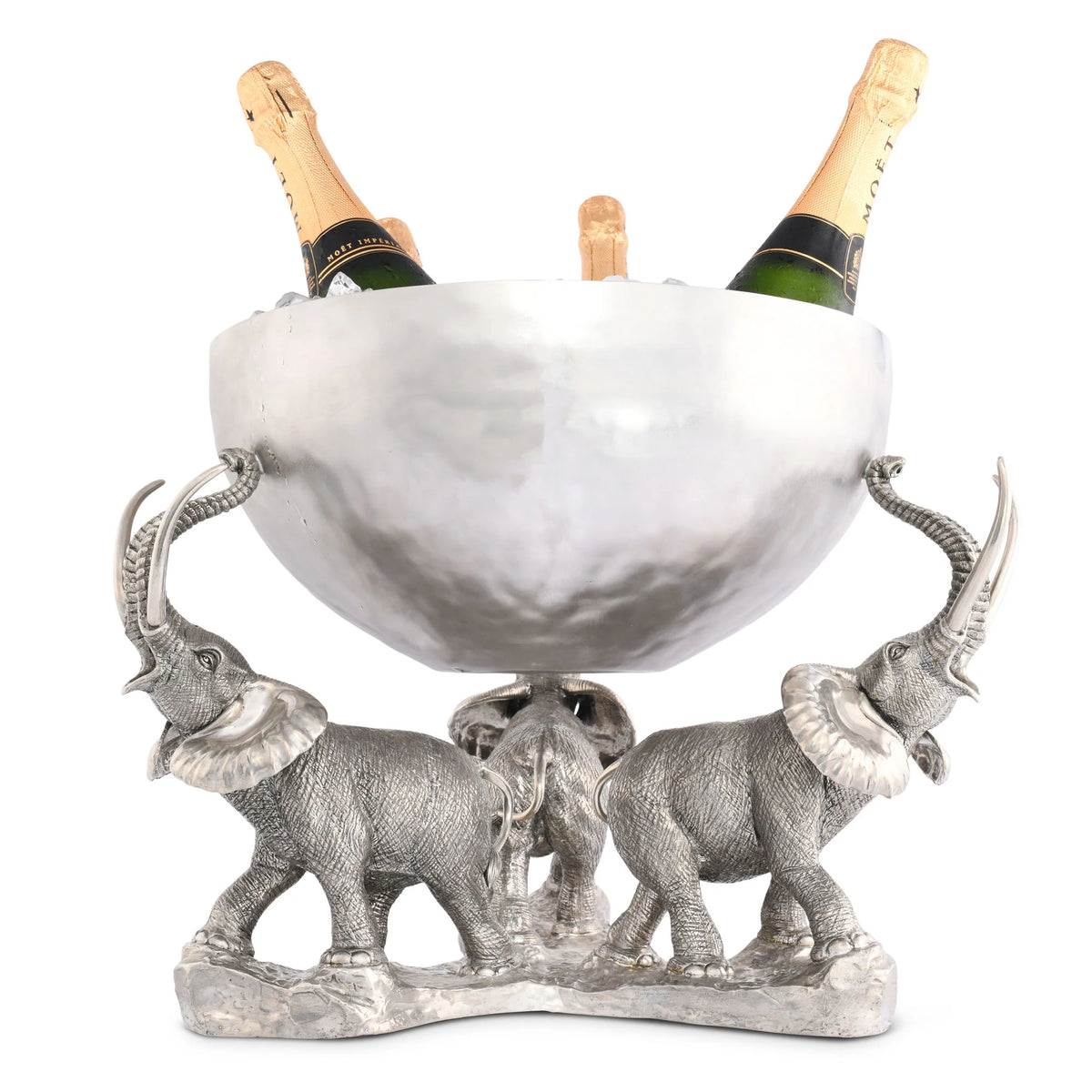 Pewter Elephant Trio Ice / Punch Tub