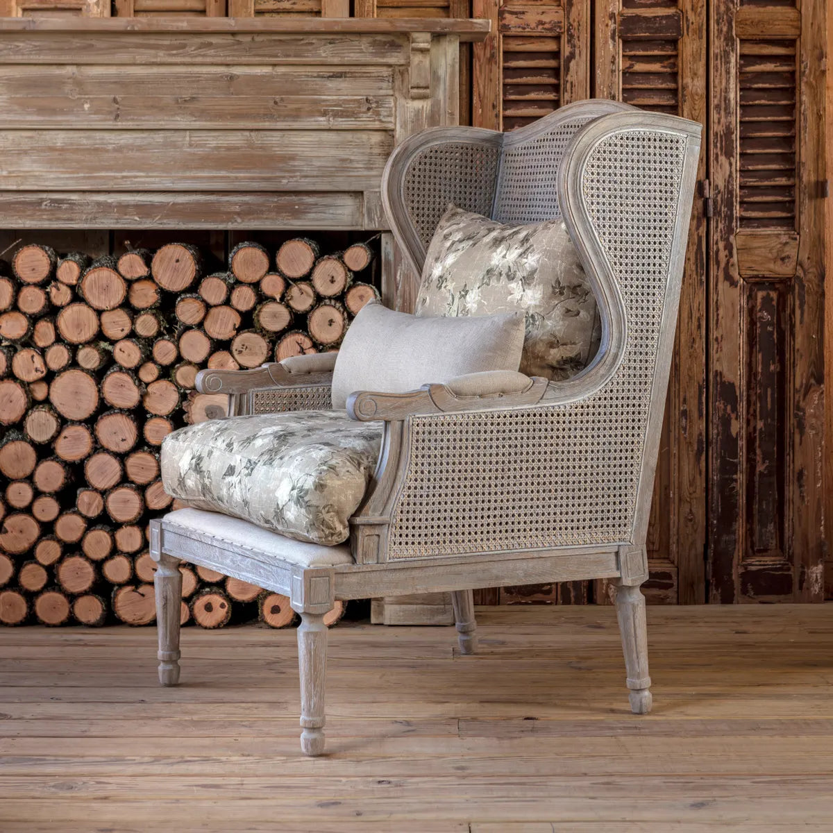 cane wingback chair