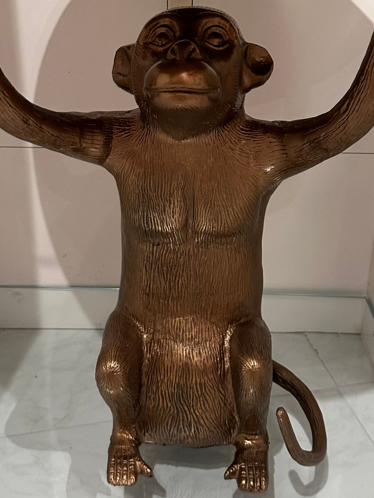 Antiqued Gold Monkey Accent Table