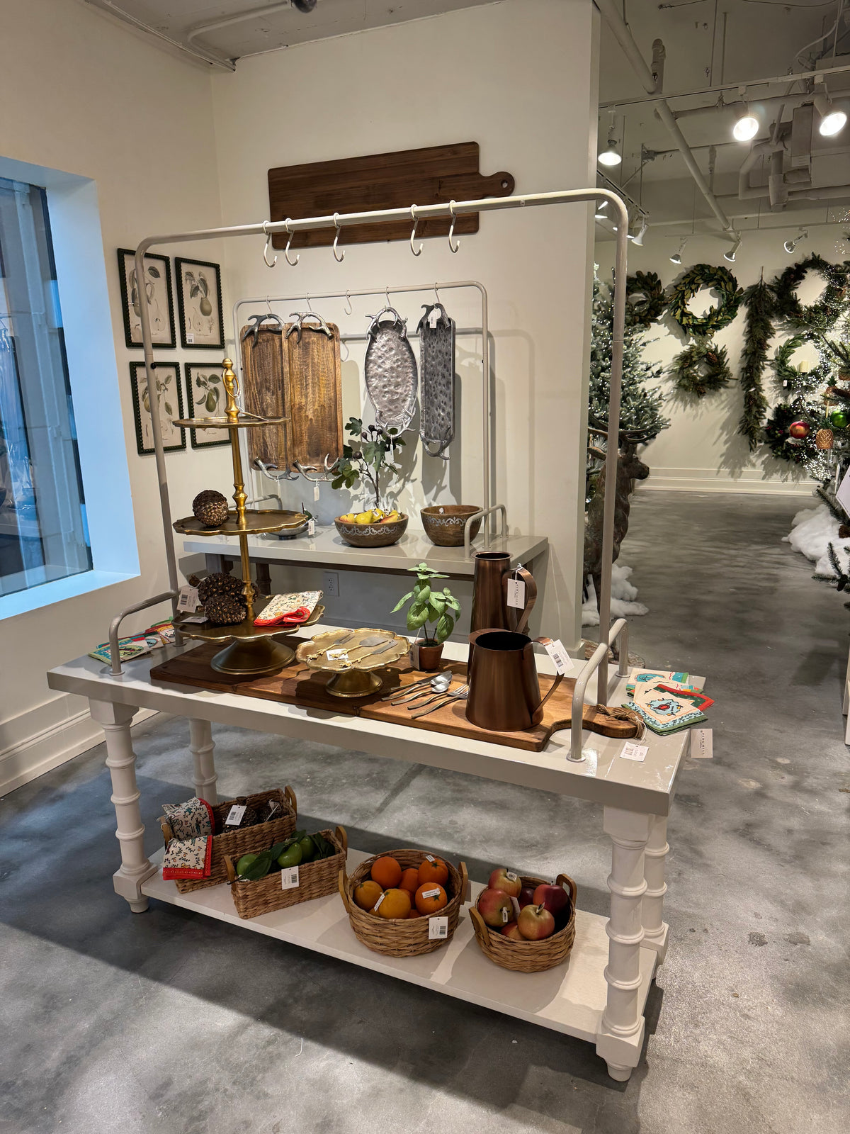 Wooden Kitchen Island with metal top for sale, Modern Farmhouse Kitchen Island for sale