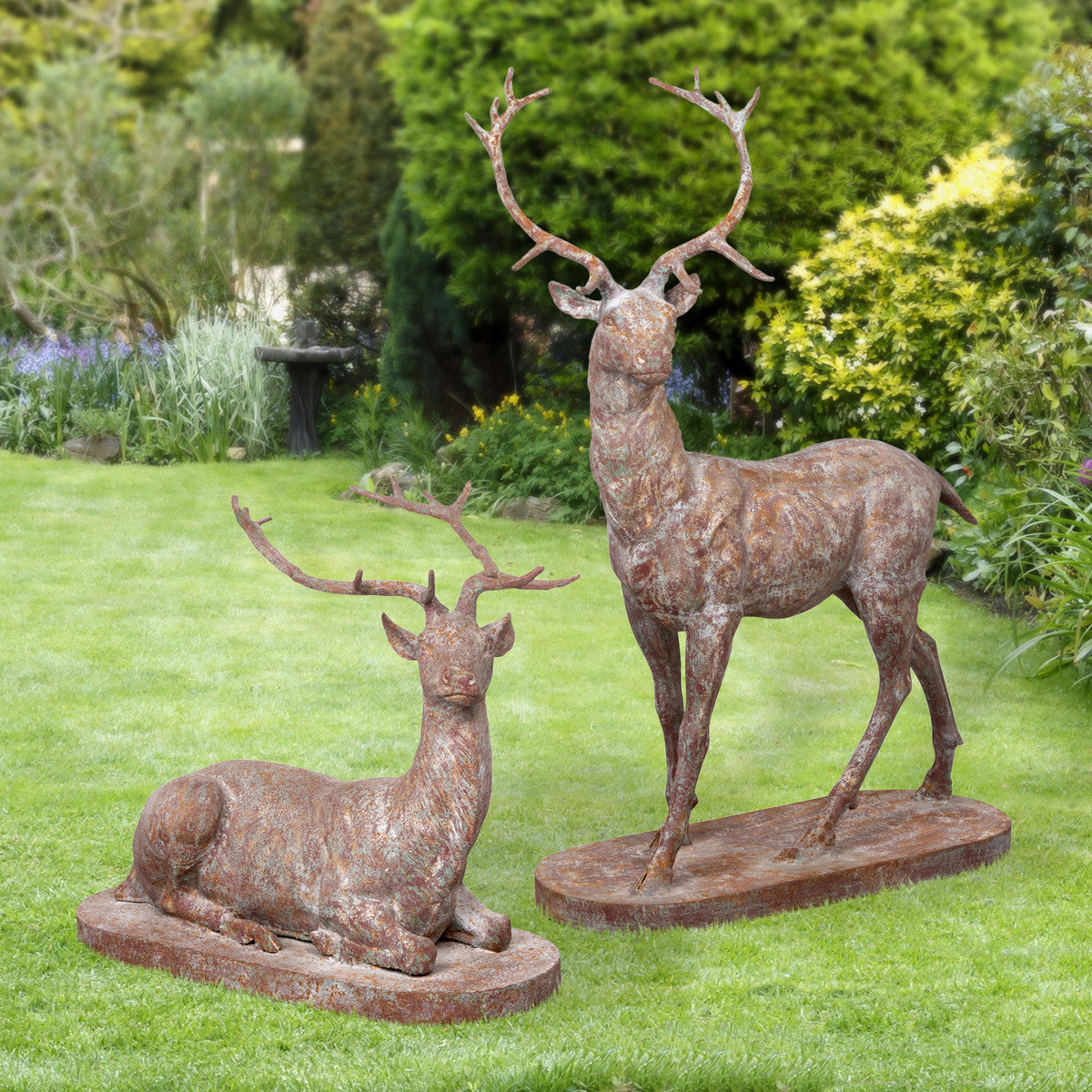 Pair Of Estate Stag Statues
