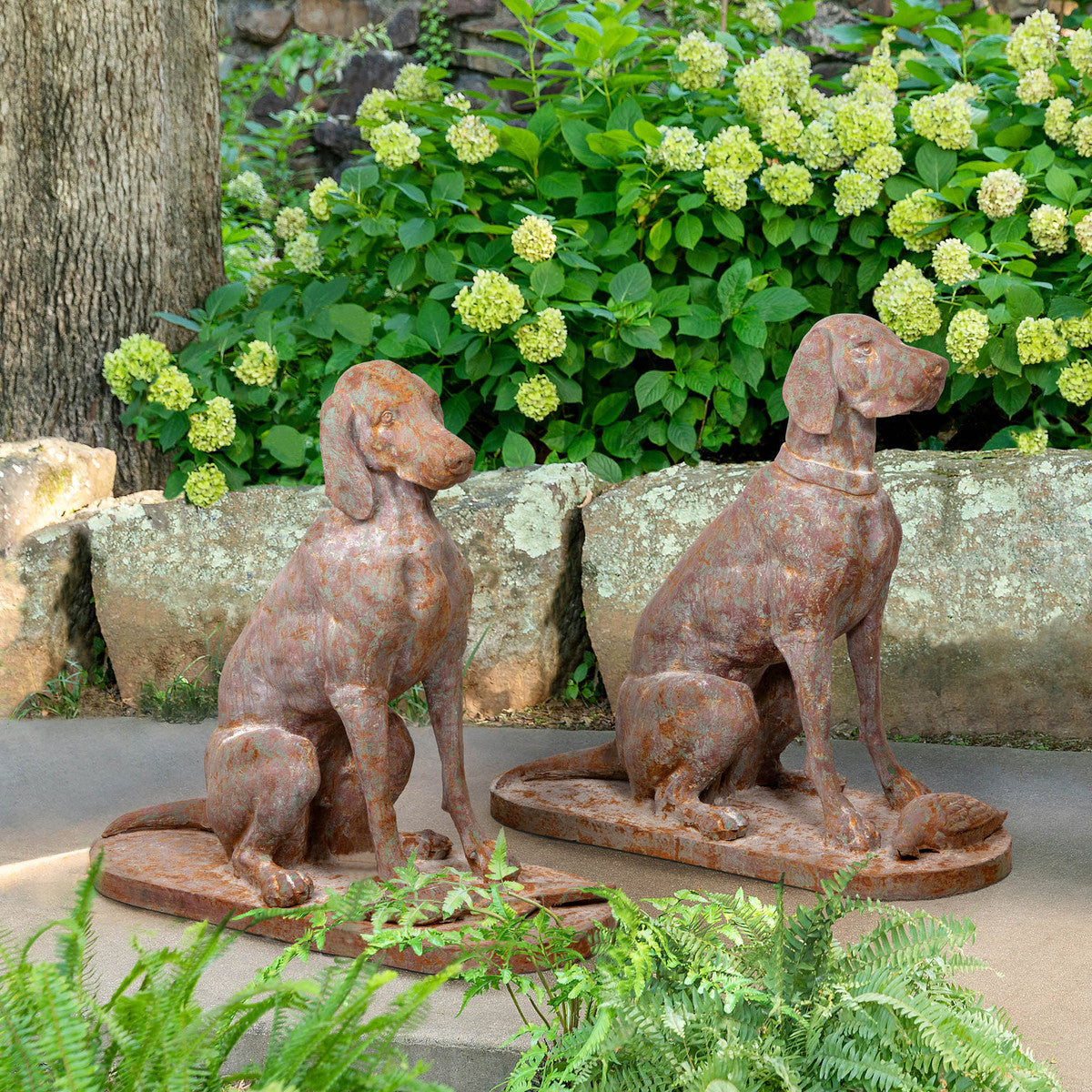 Estate iron Hound Statues for sale, Antique Iron Dog Statues for sale
