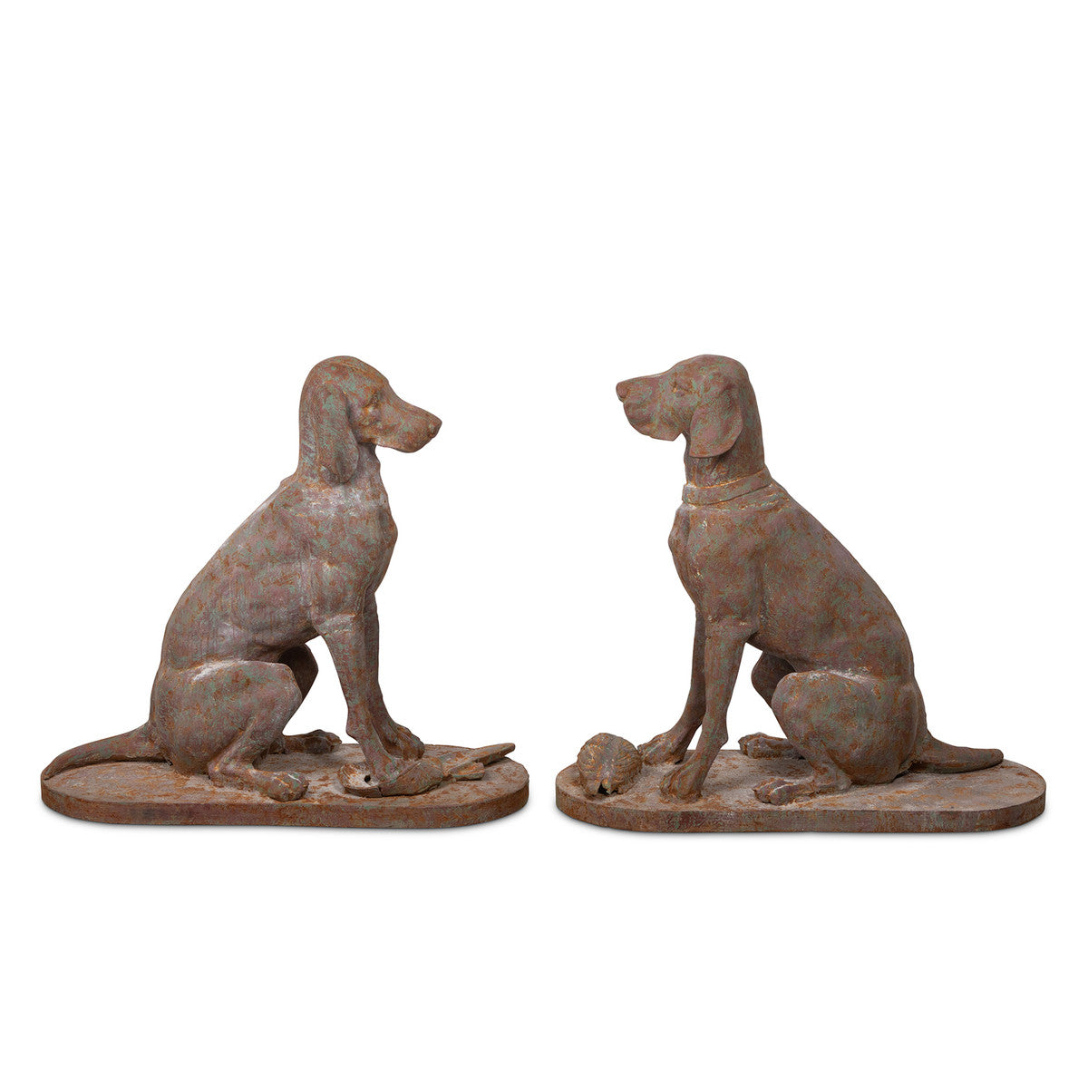 Estate iron Hound Statues for sale, Antique Iron Dog Statues for sale