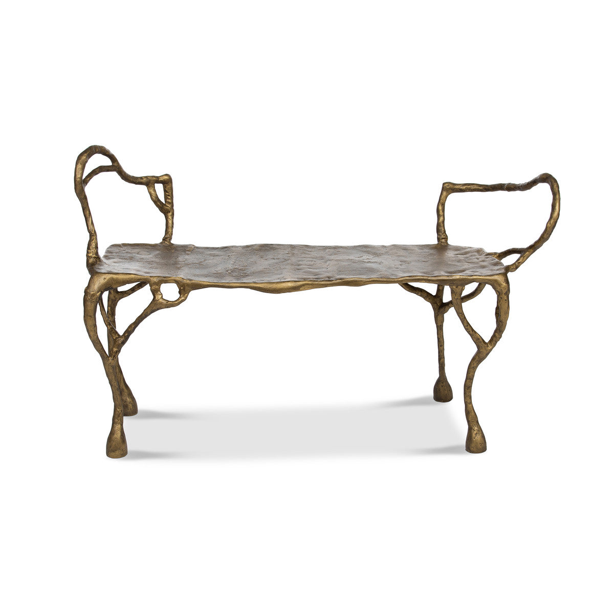 Antique Gold Root Bench Park Hill, Designer Iron Bench for sale