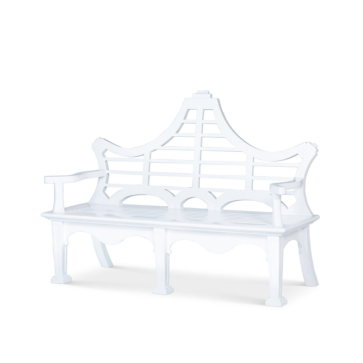 Cast Aluminum English Garden Bench, White