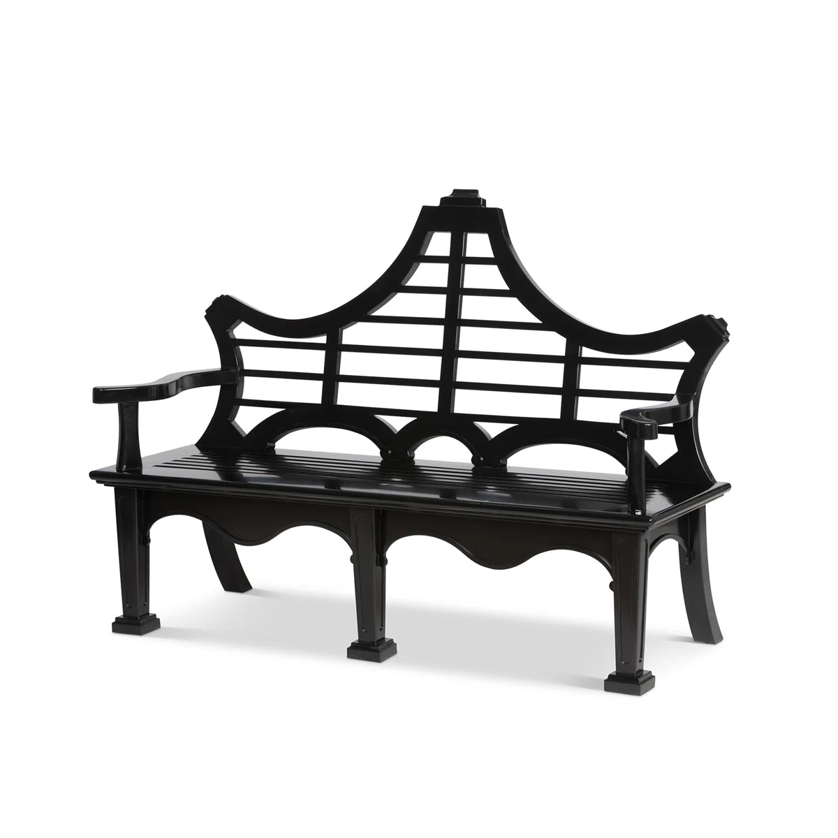 Cast Aluminum English Garden Bench Black