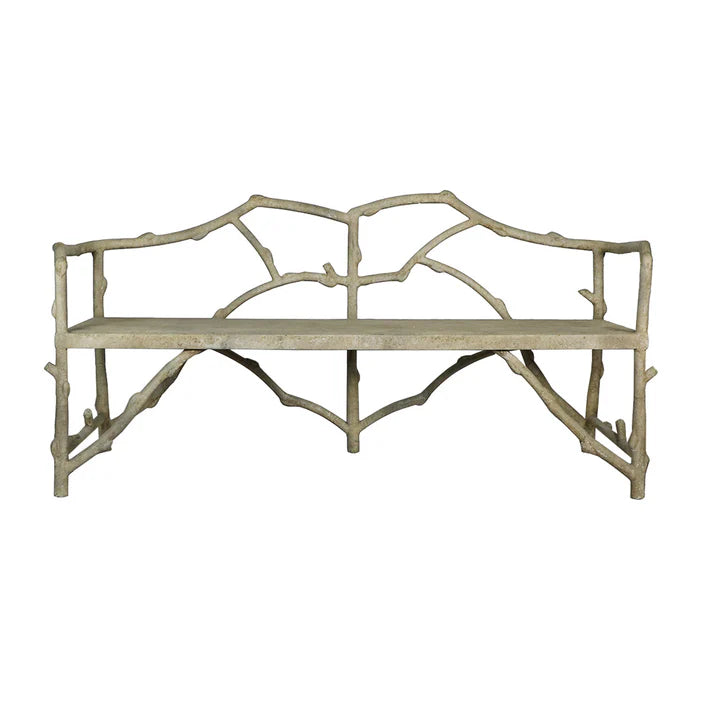 FAUX BOIS GARDEN BENCH X2