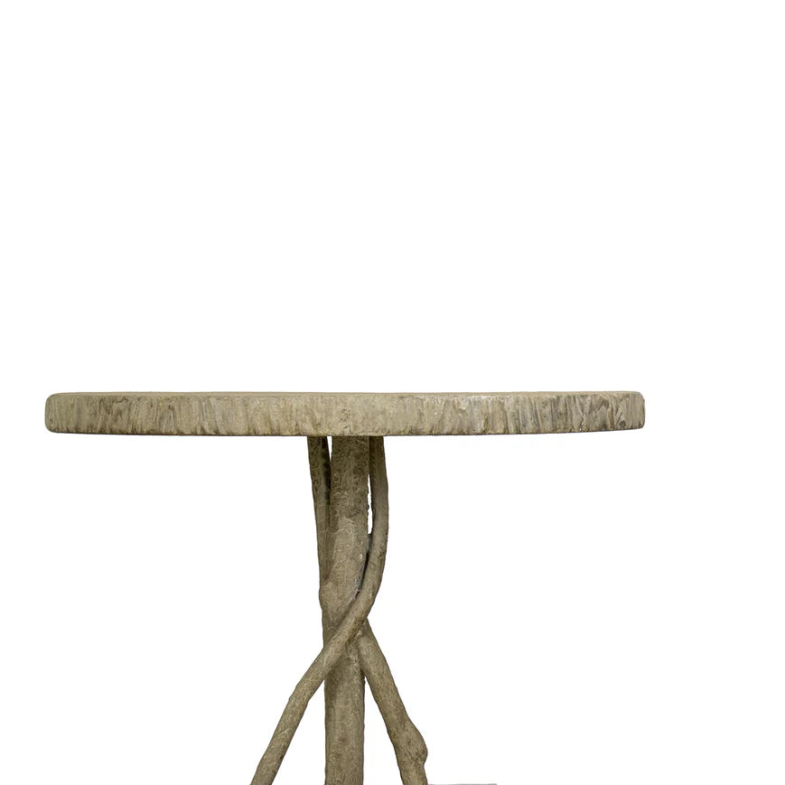 FAUX BOIS SIDE TABLE X2