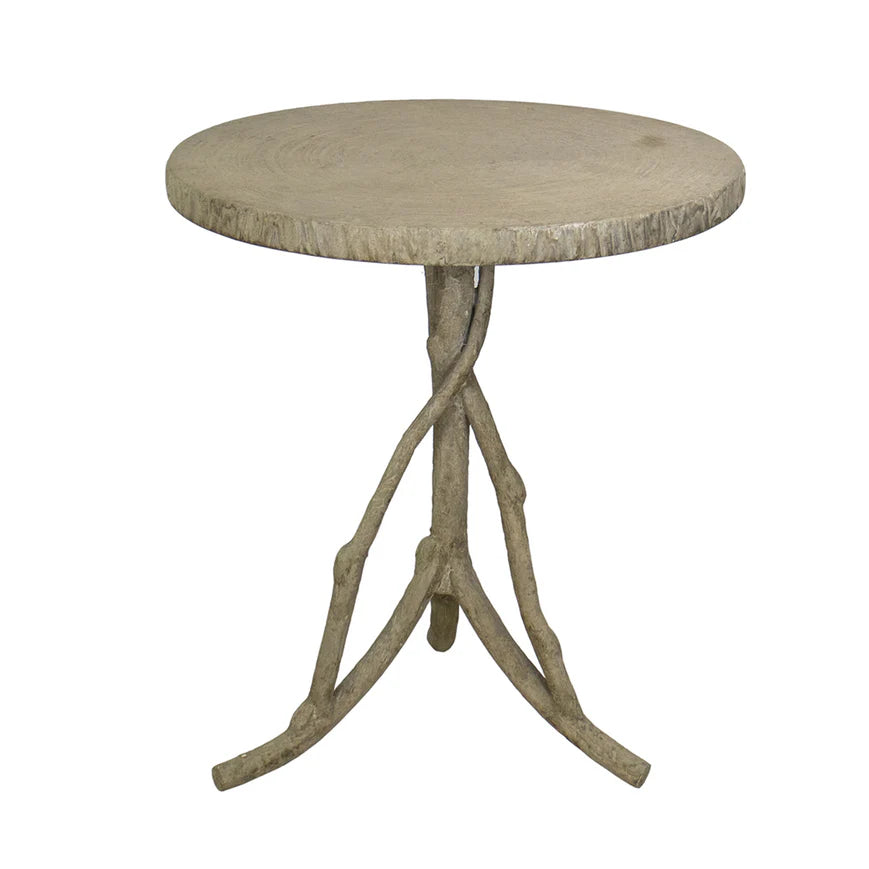 FAUX BOIS SIDE TABLE X2