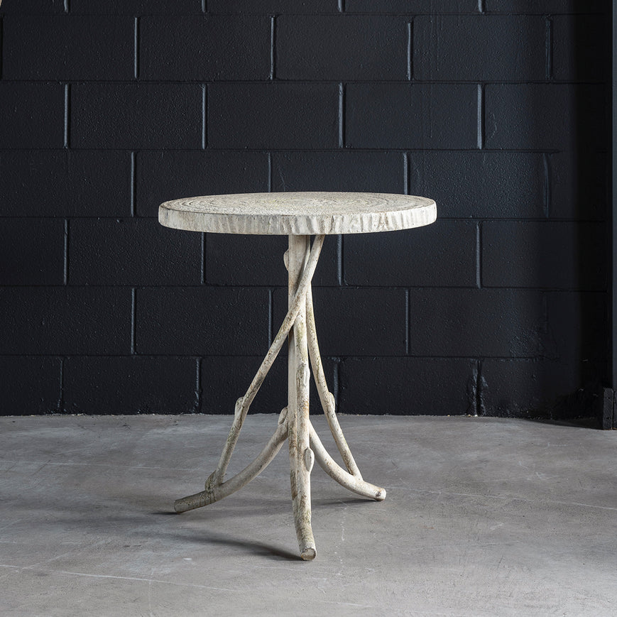 FAUX BOIS SIDE TABLE X2