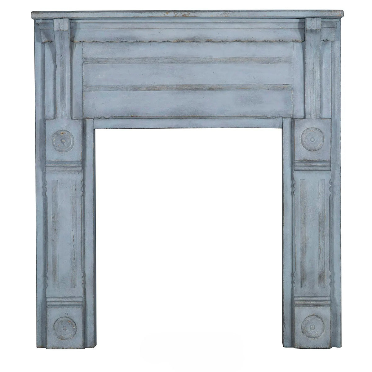 Decorative Blue fireplace surround, Vintage blue fireplace mantle for sale