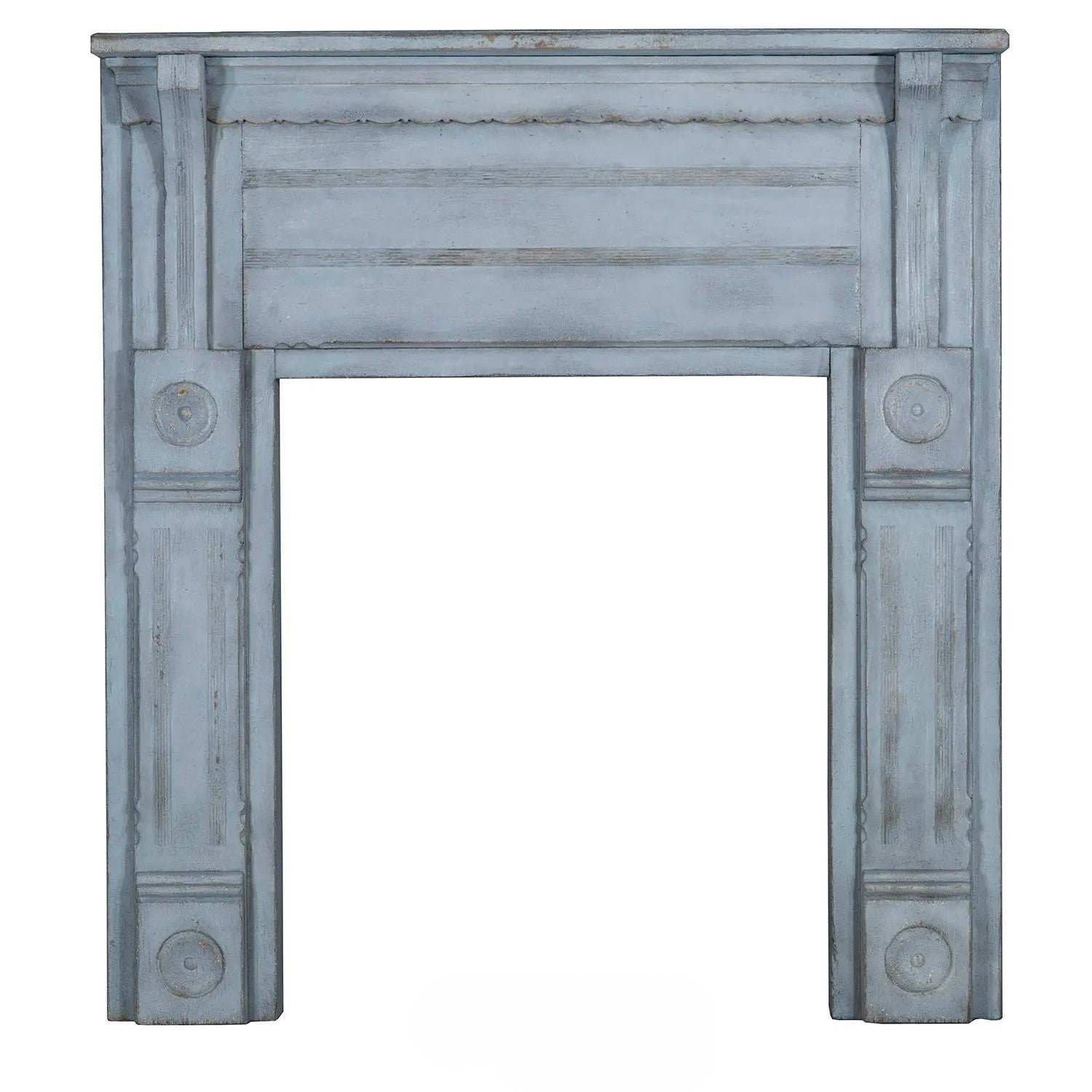Decorative Blue fireplace surround, Vintage blue fireplace mantle for sale