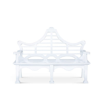 Cast Aluminum English Garden Bench, White