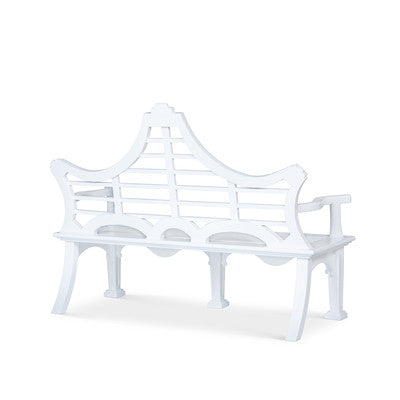 Cast Aluminum English Garden Bench, White