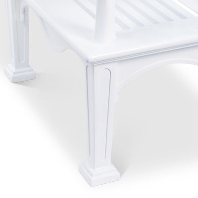 Cast Aluminum English Garden Bench, White
