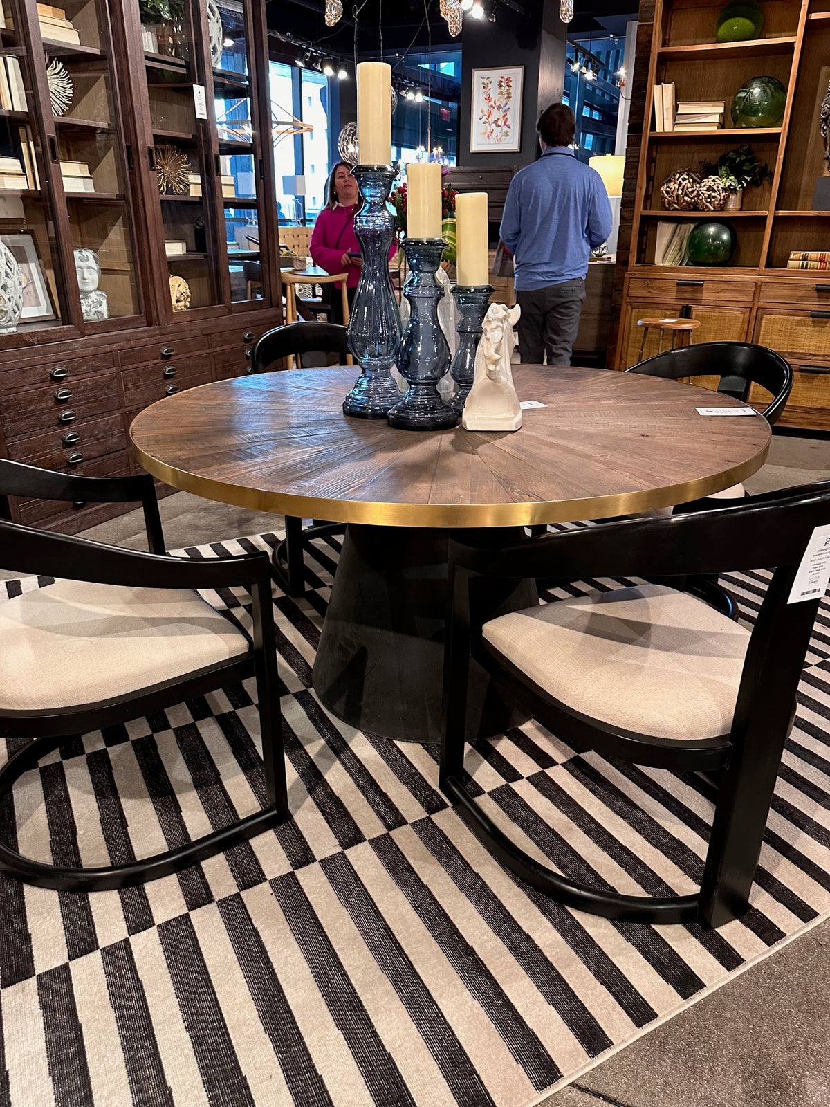 Champagne Rimmed Dining Table