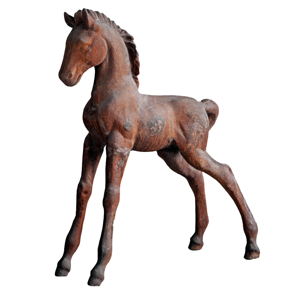 Iron Horse Statue, Cast Iron Garden Decor for sale