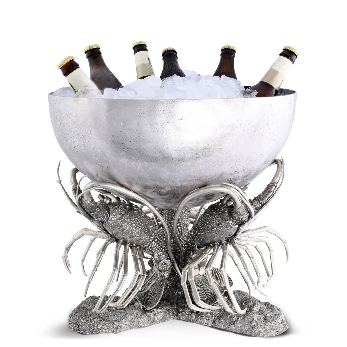 Lobster Pewter &amp; Steel Ice Tub / Punchbowl