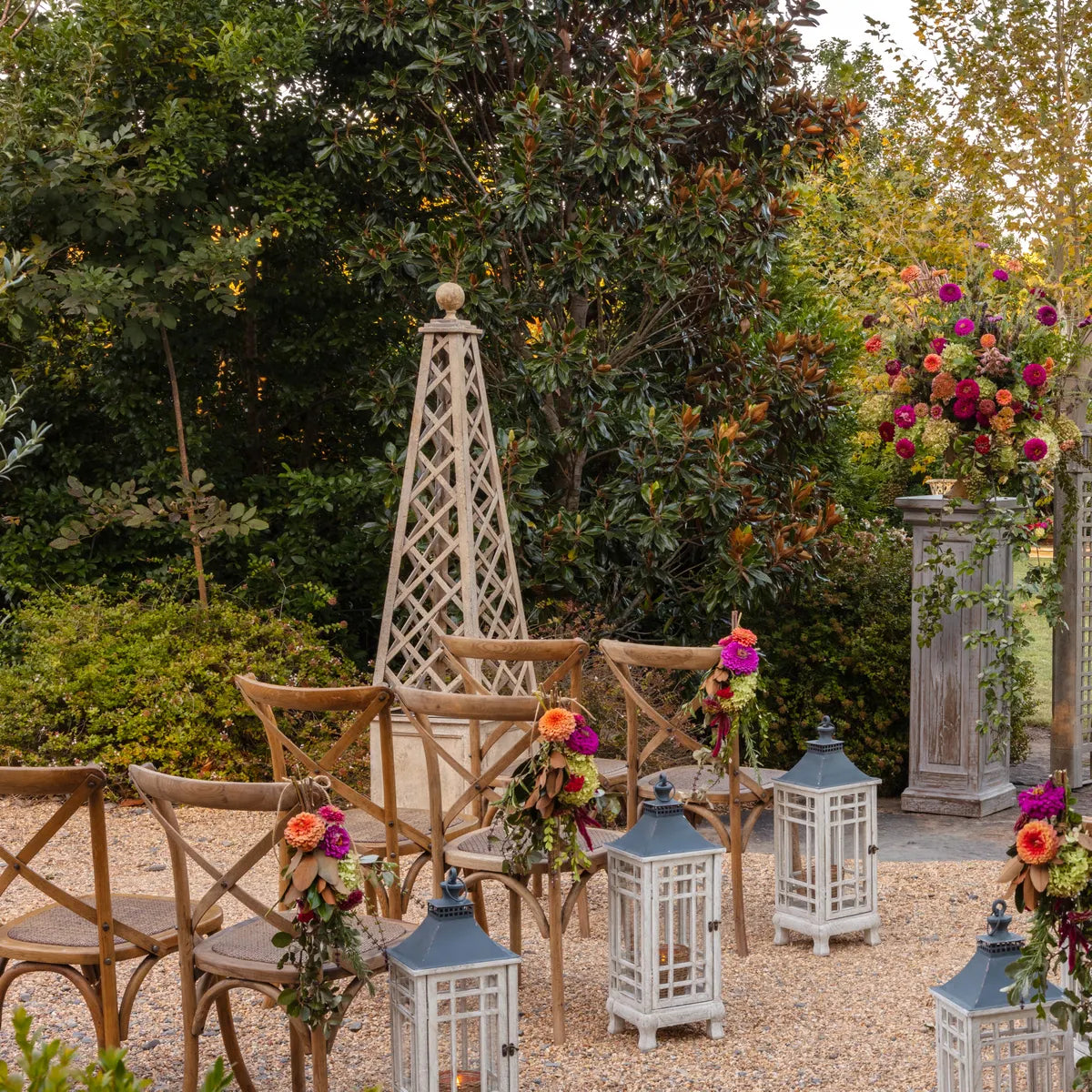 Aged Iron Trellis Planter