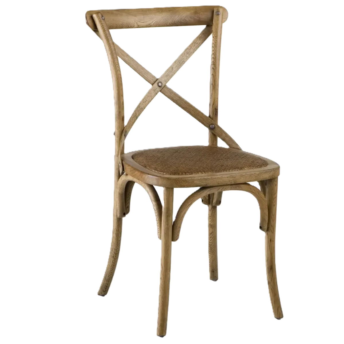 Pair of Wooden Cross Back Dining Chairs