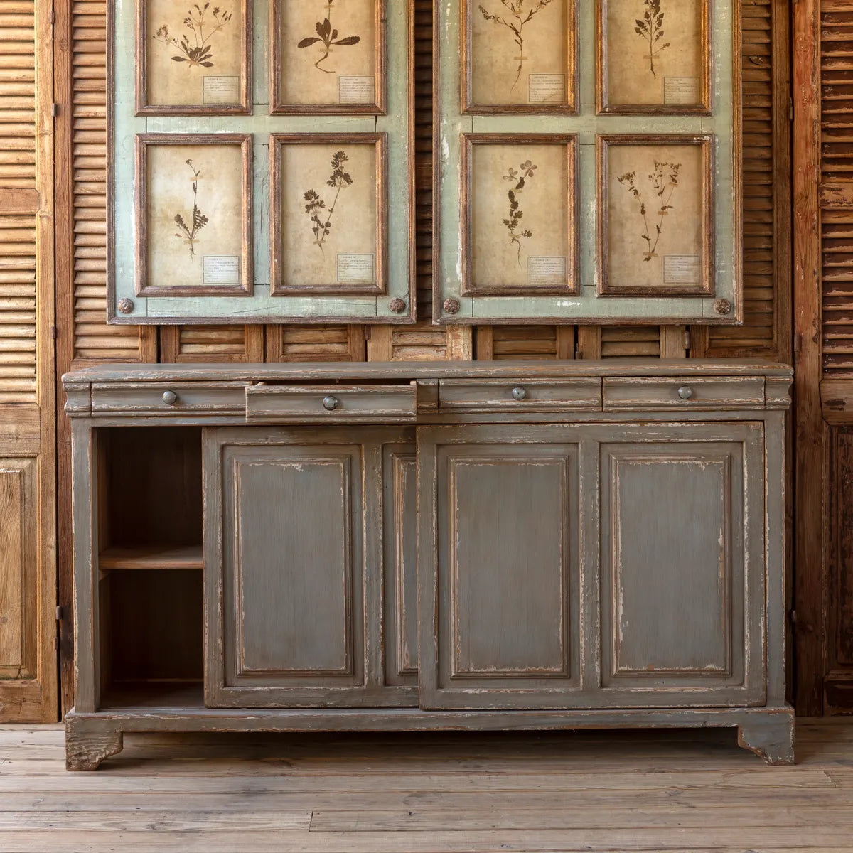 Antiqued Aged Grey Buffet