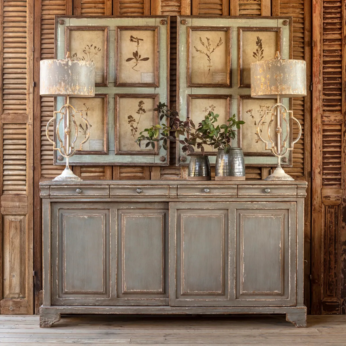 Antiqued Aged Grey Buffet