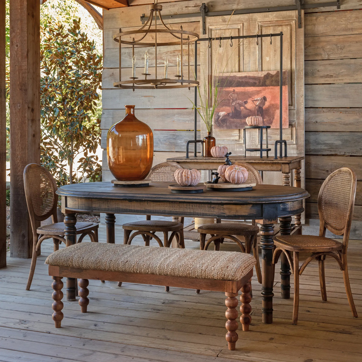 Long Spindle Legged Bench