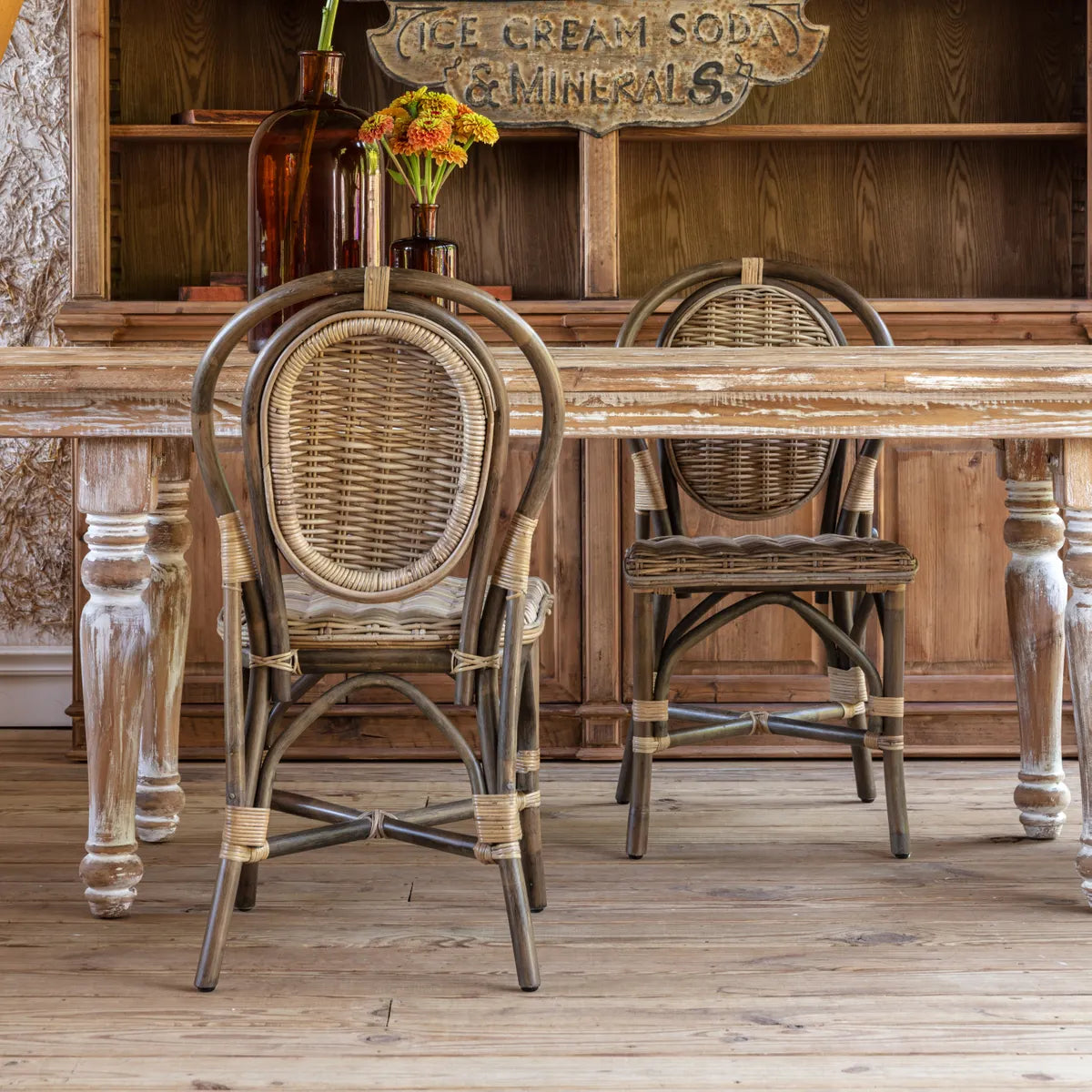 WOVEN BISTRO DINING CHAIRS SET OF 2