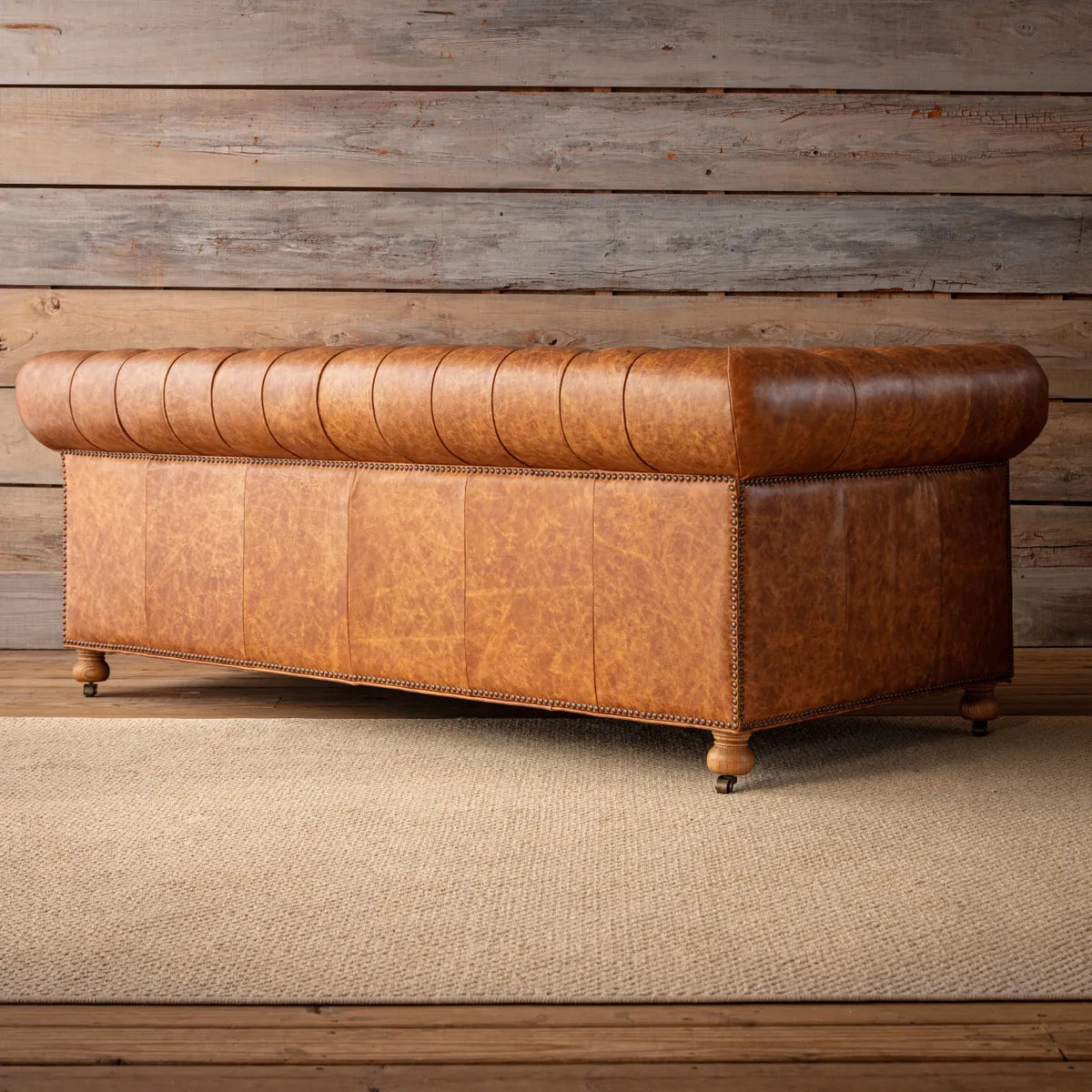 Teton Brown Leather Chesterfield Sofa, Distressed Brown Chesterfield Sofa for sale