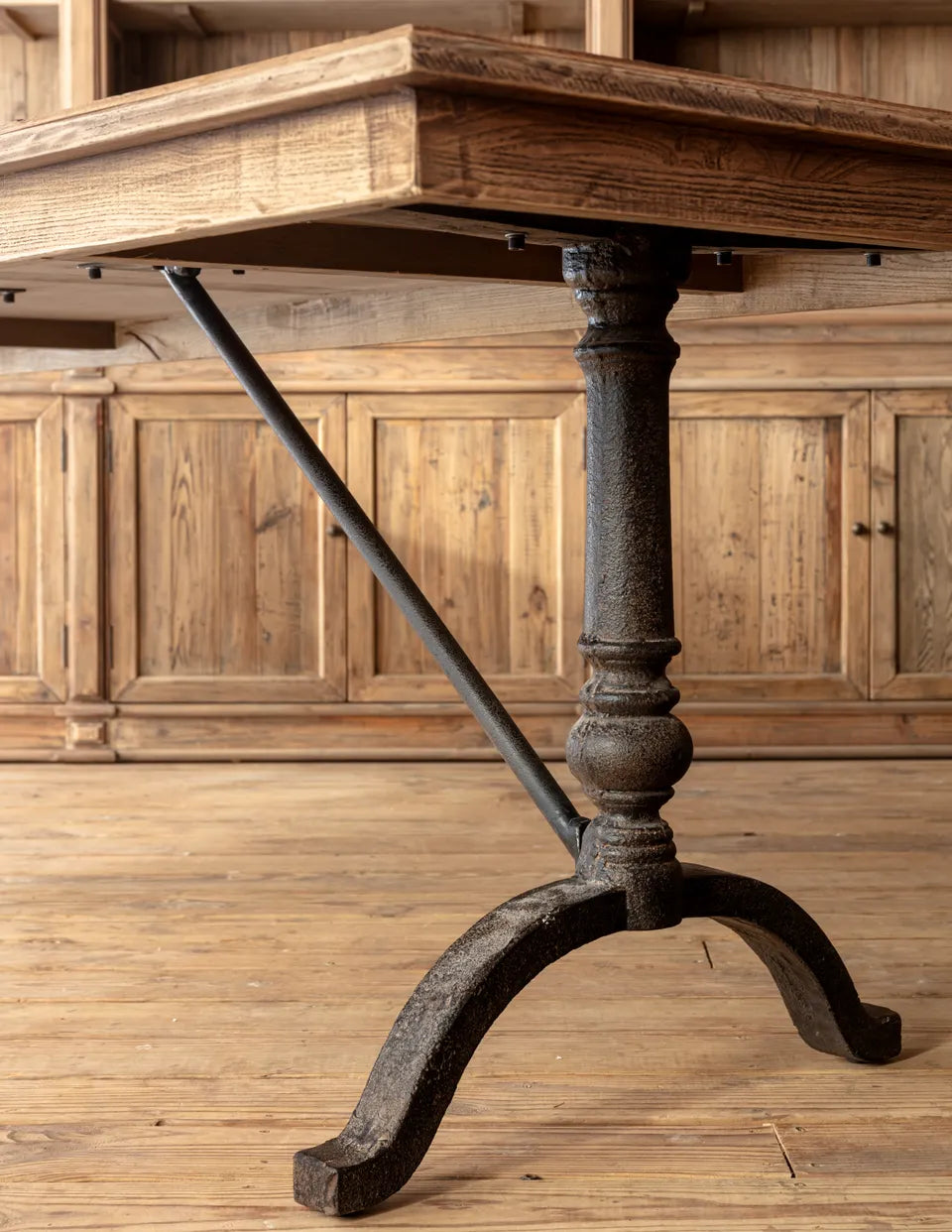 Iron Legged Parquet Dining Table