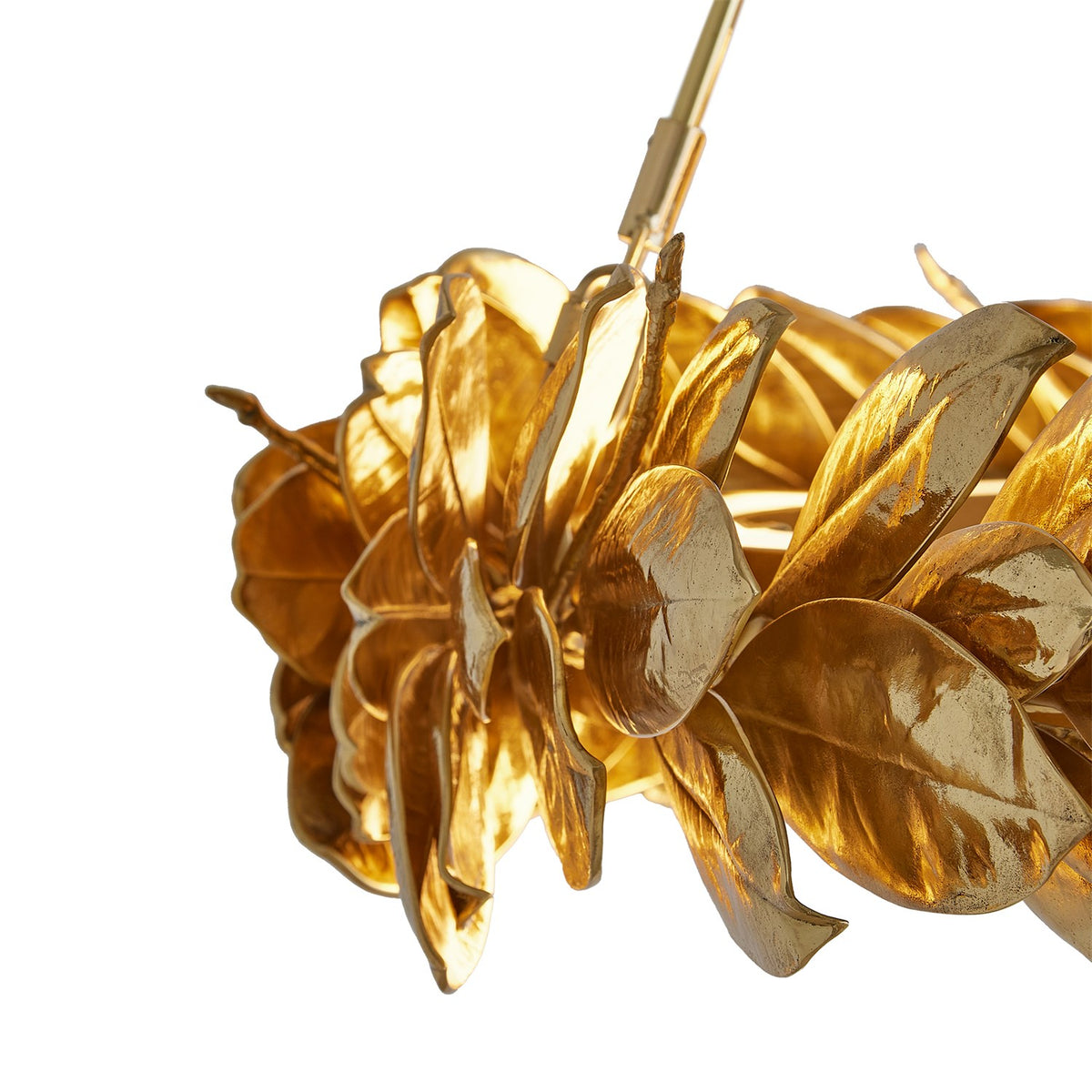 Brass Grecian Leaf Chandelier