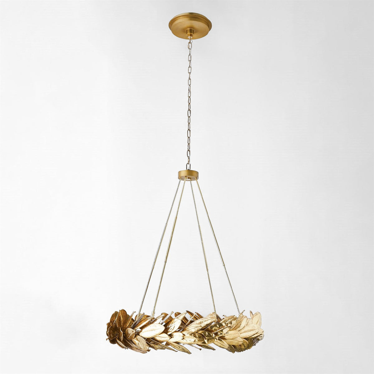 Brass Grecian Leaf Chandelier