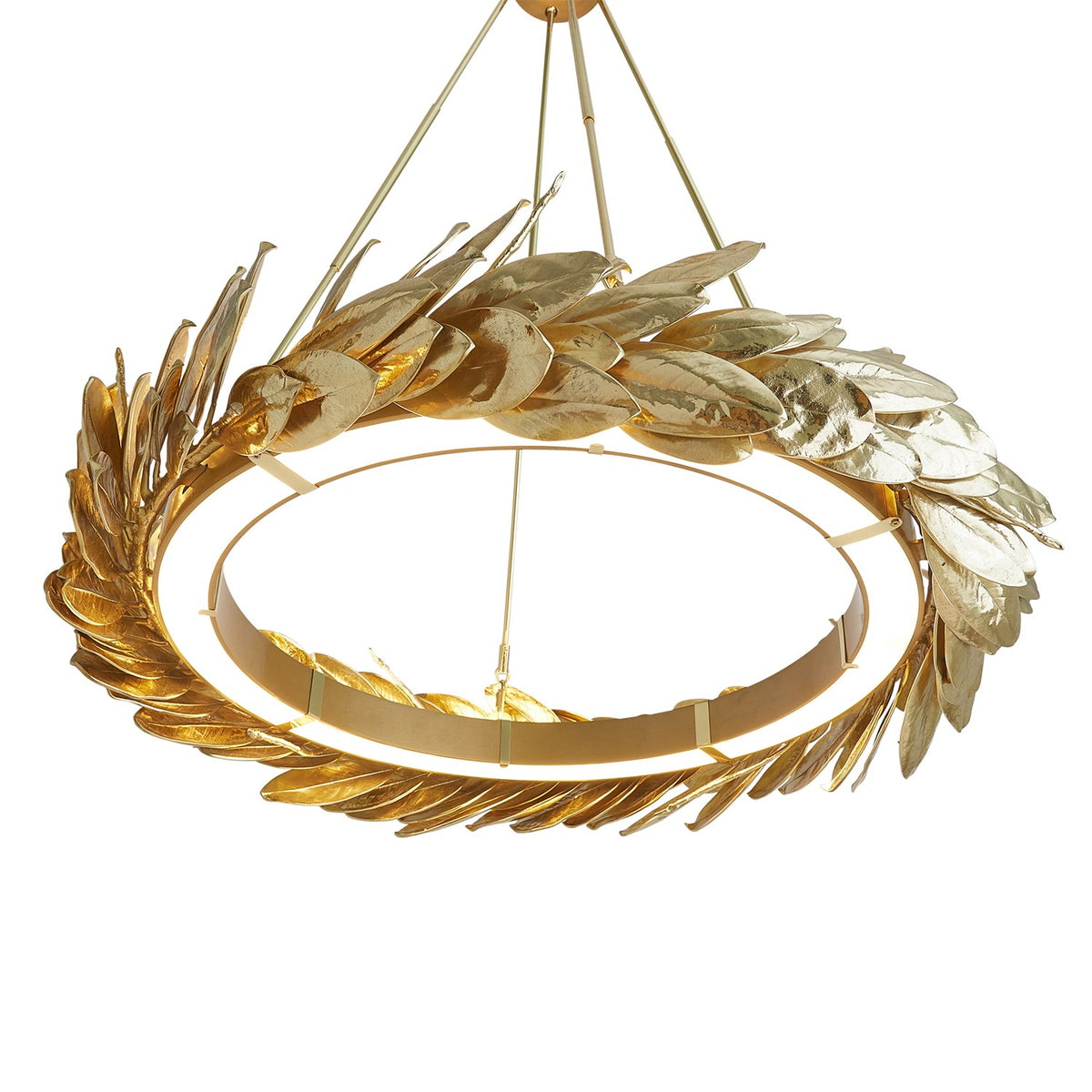 Brass Grecian Leaf Chandelier