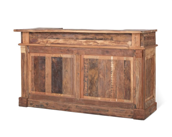 Reclaimed wood Bar Counter, Wooden rustic bar counter for sale