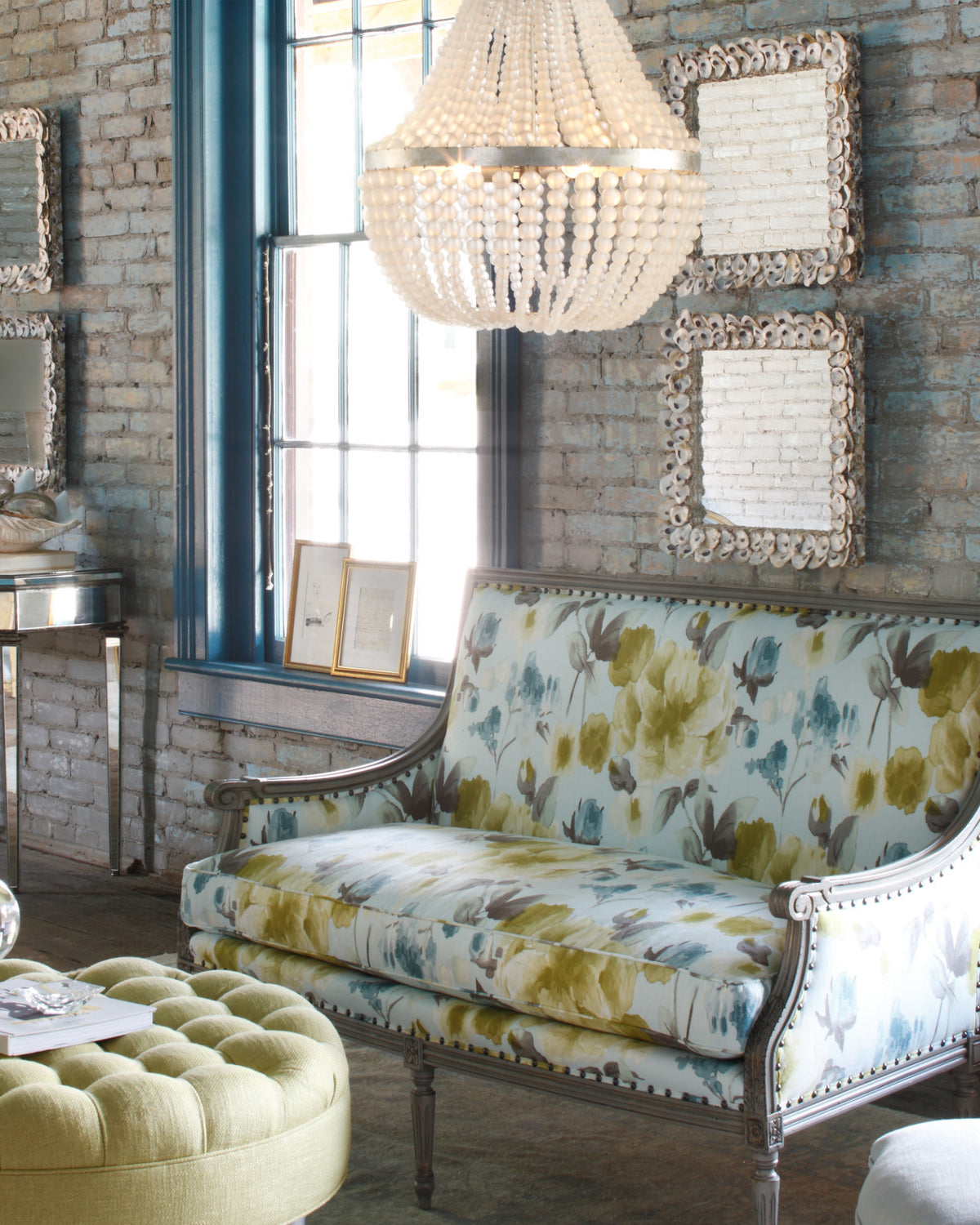 Oyster Shell Square Mirror