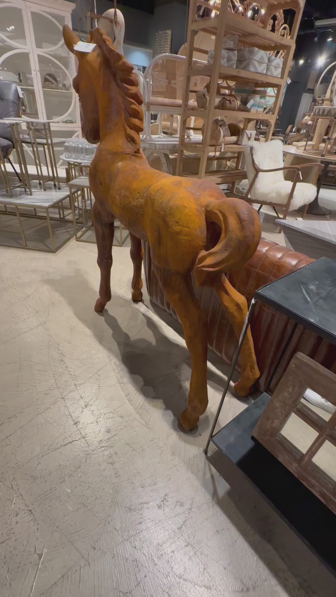 Large Rusted Cast Iron Pony