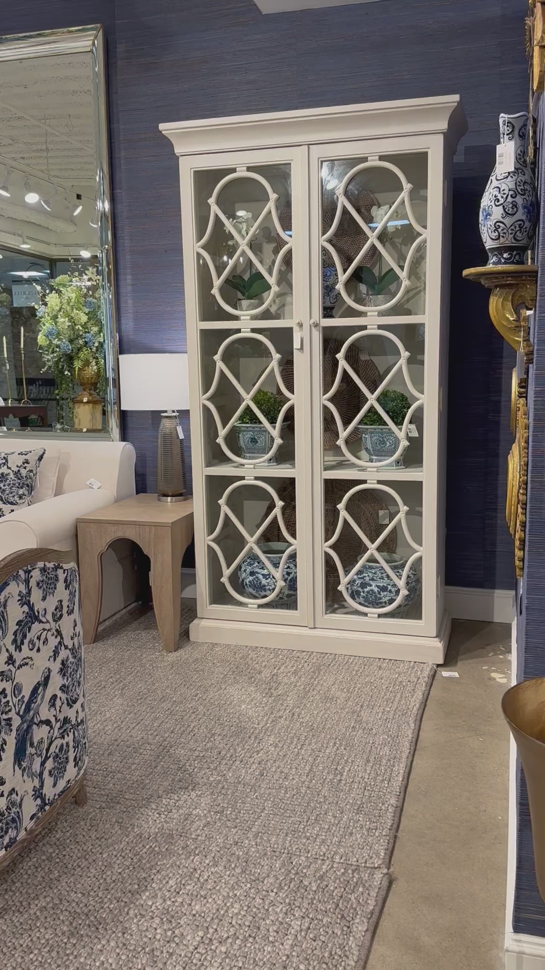 Southern Home Wood Cabinet With Glass Doors