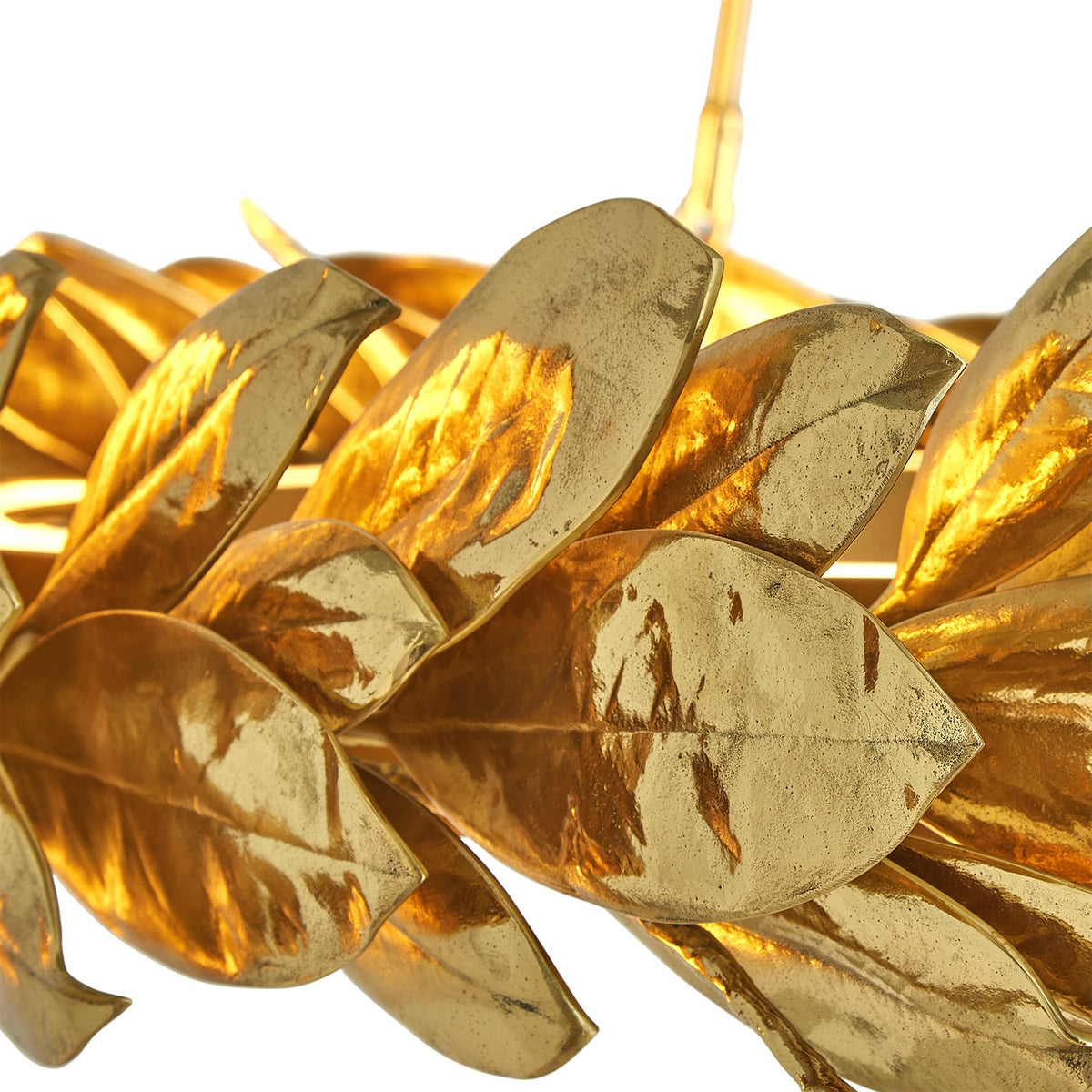 Brass Grecian Leaf Chandelier