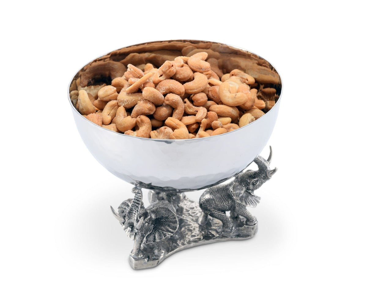 Stainless Bowl - Pewter Elephant Base