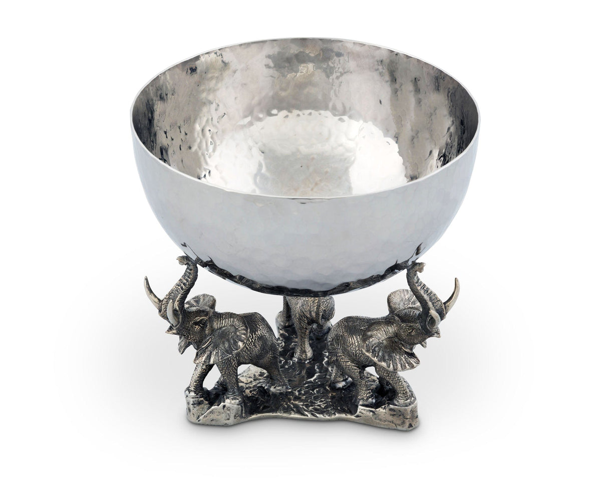 Stainless Bowl - Pewter Elephant Base