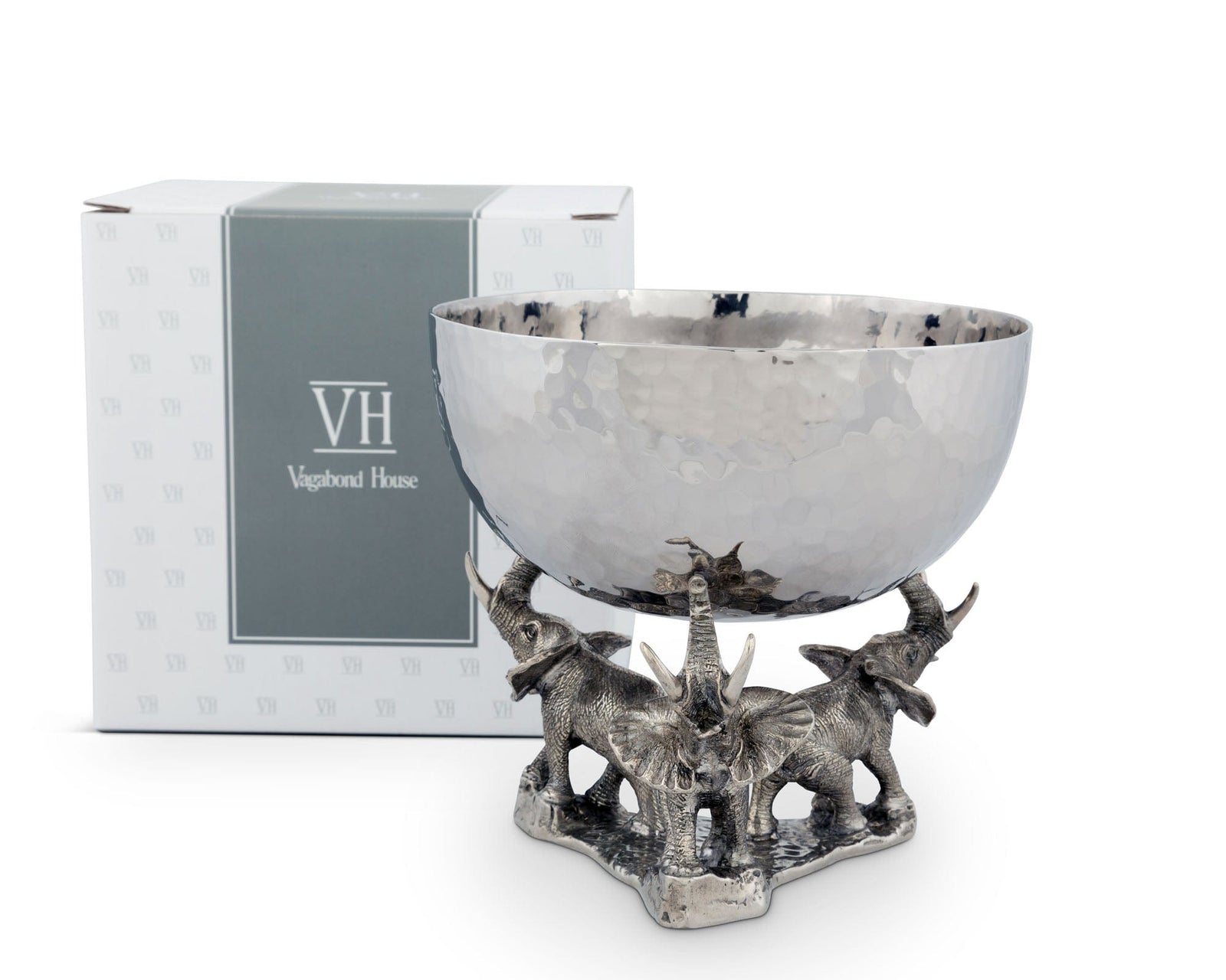 Stainless Bowl - Pewter Elephant Base
