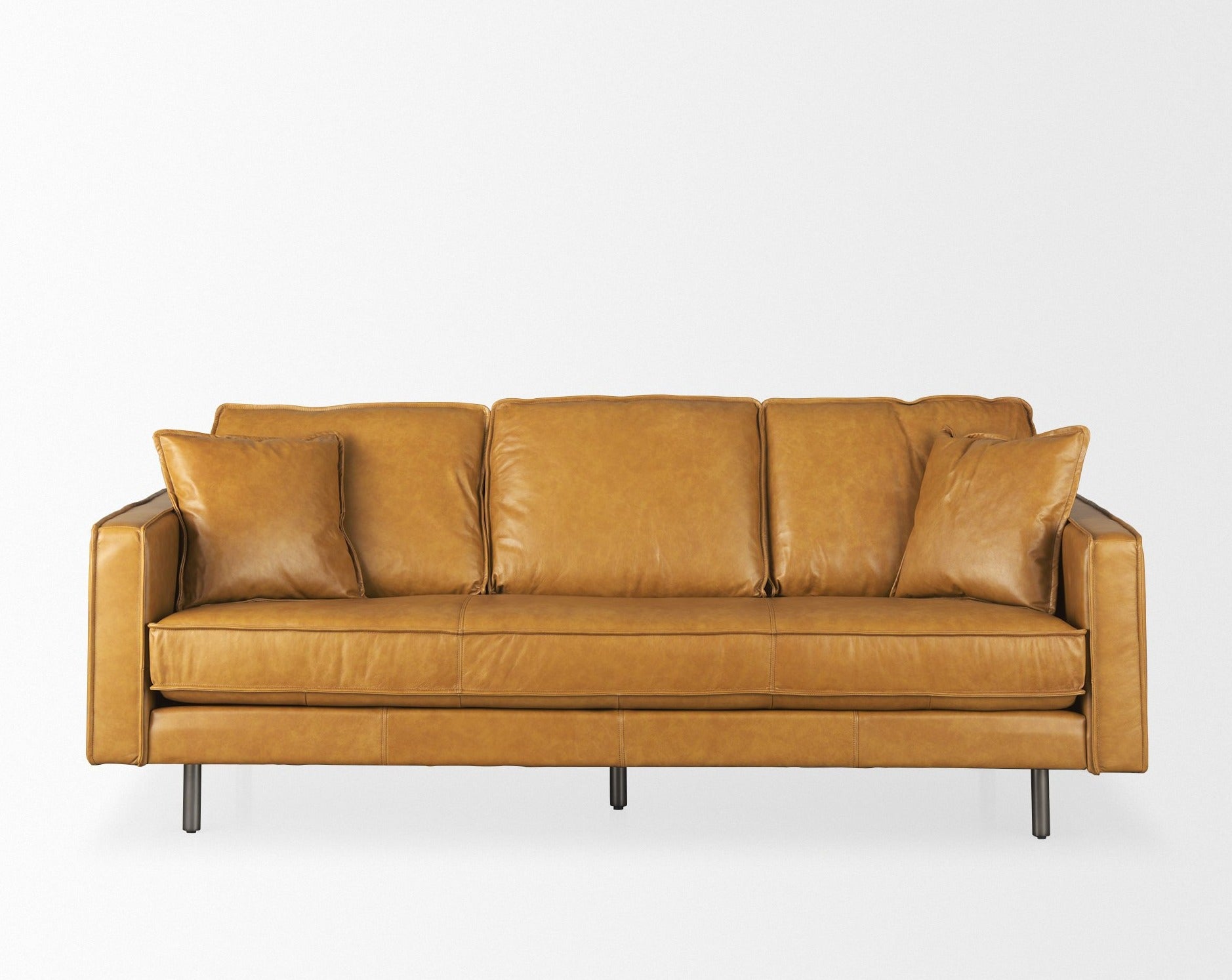 Breanna Tan Leather Sofa
