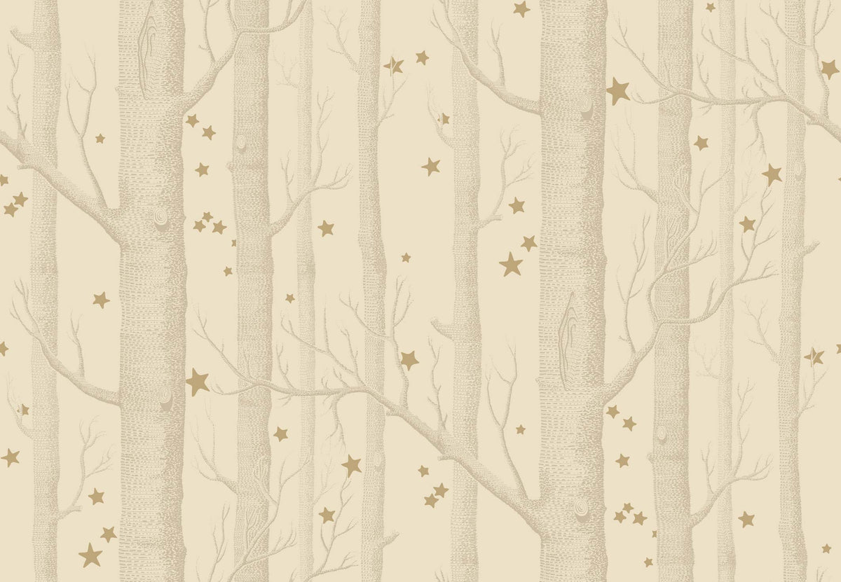 Cole &amp; Son Woods and Stars Buff and Gold Wallpaper, Cole and Son Woods and Stars Wallpaper for sale