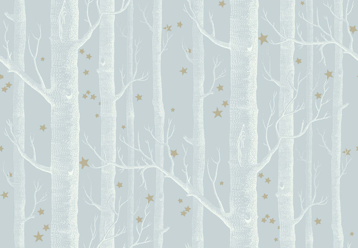 Woods and Stars Powder Blue Cole &amp; Son Wallpaper, Cole and Son Woods Wallpaper Powder Blue