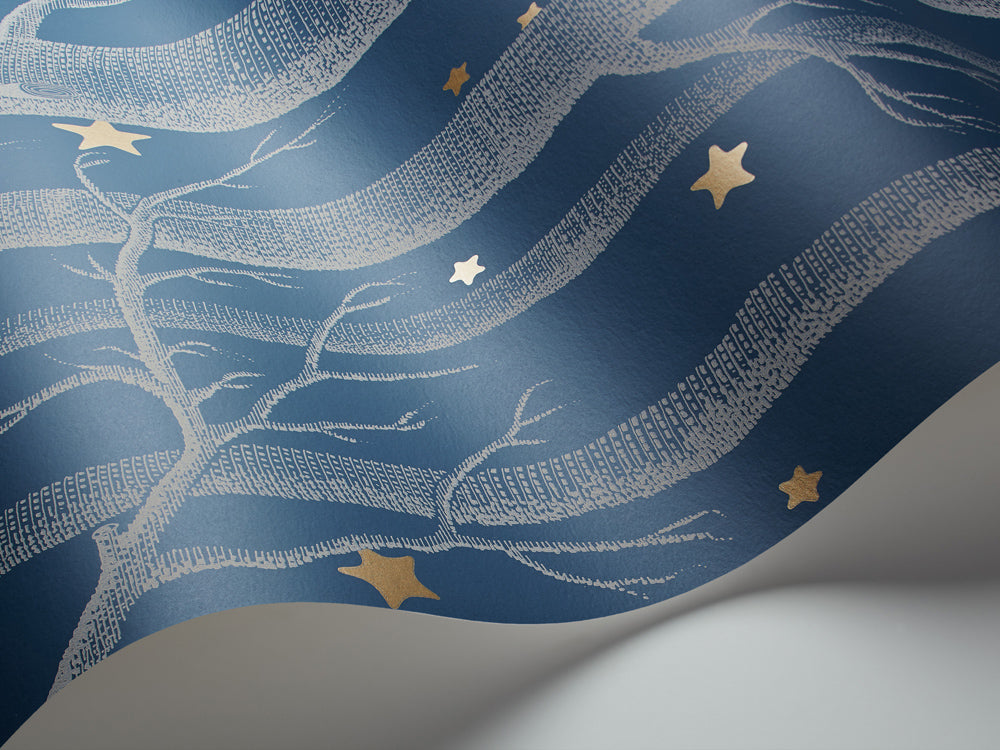 Blue Woods and Stars Wallpaper Cole & Son, Cole and Son woods wallpaper for sale