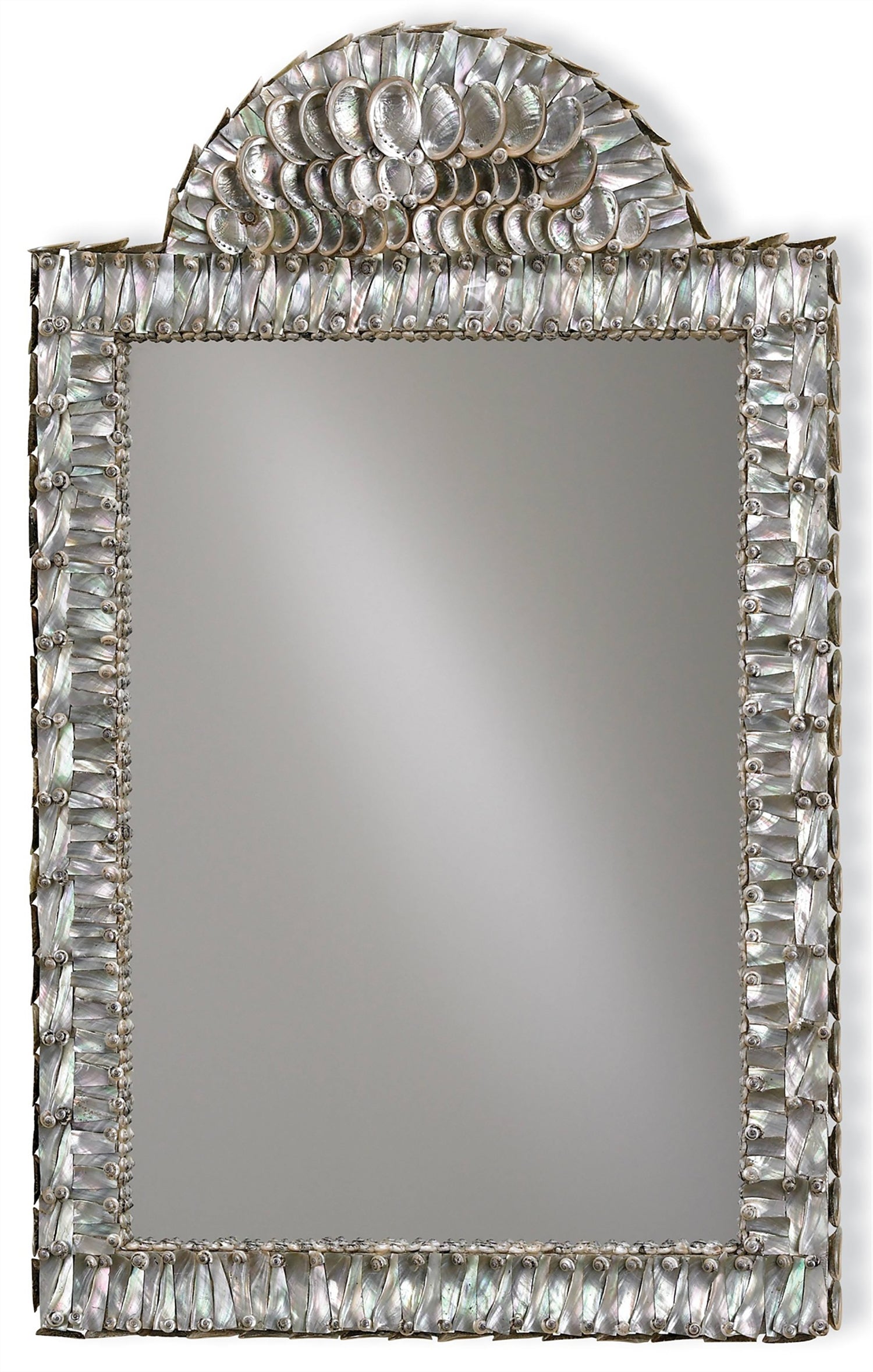 luxury sea shell mirror, abalone mirror currey and company