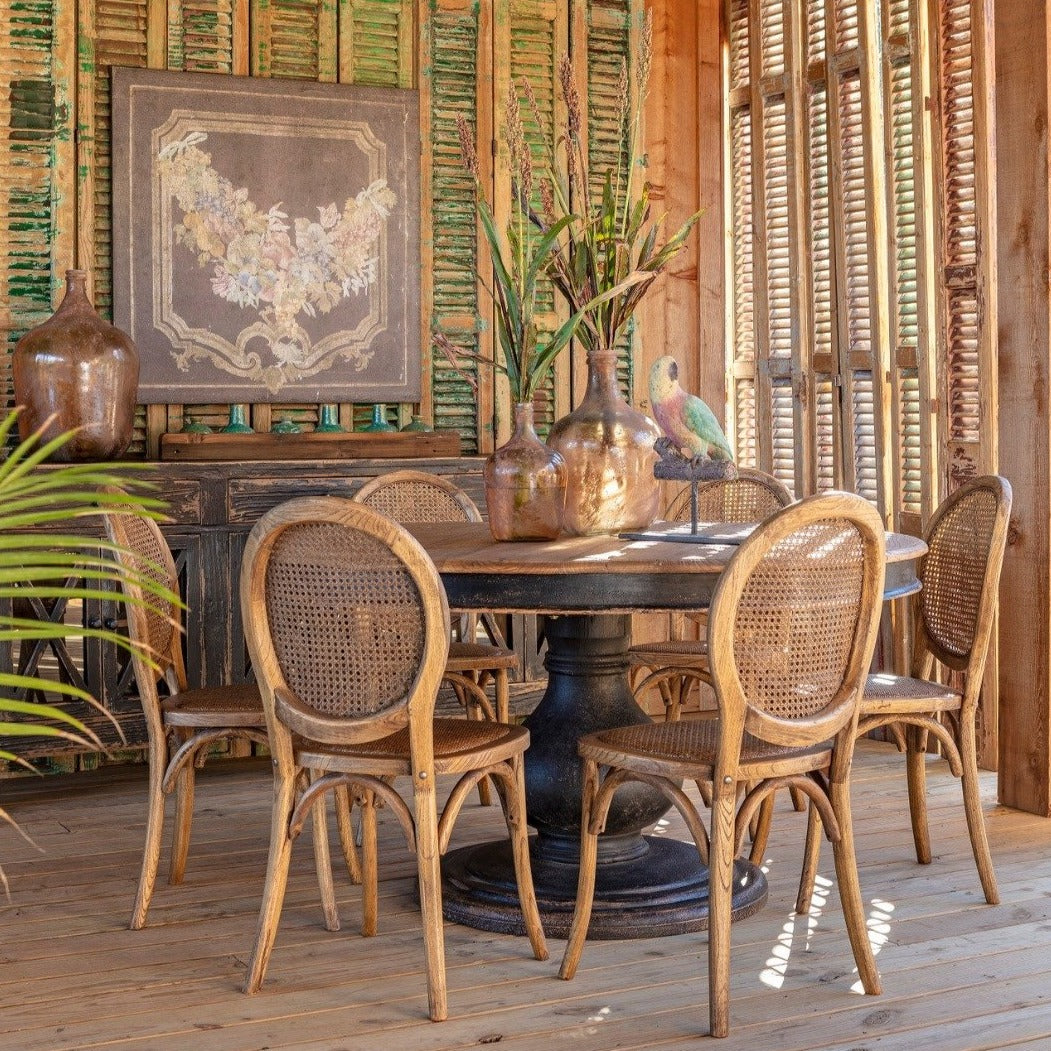 Restoration Hardware vintage round foyer table, Reclaimed wood round dining table Park Hill