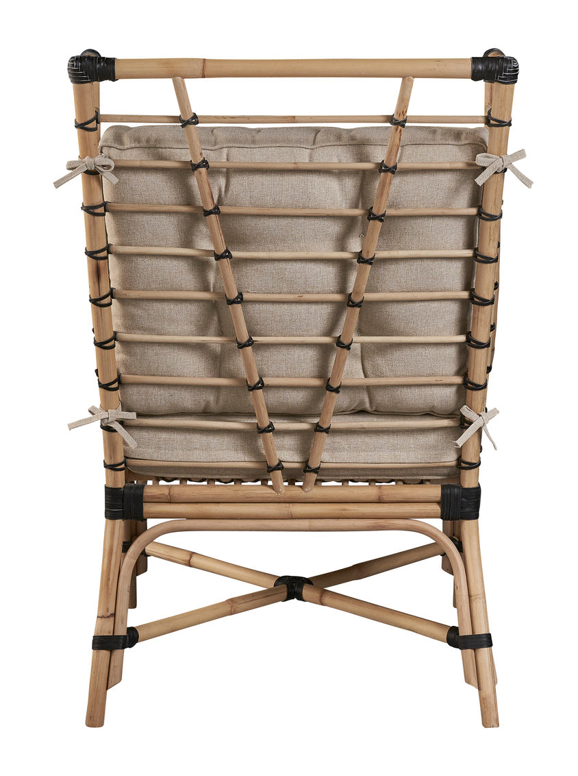 Palm Desert Rattan Chair with Leather Bindings The Alley