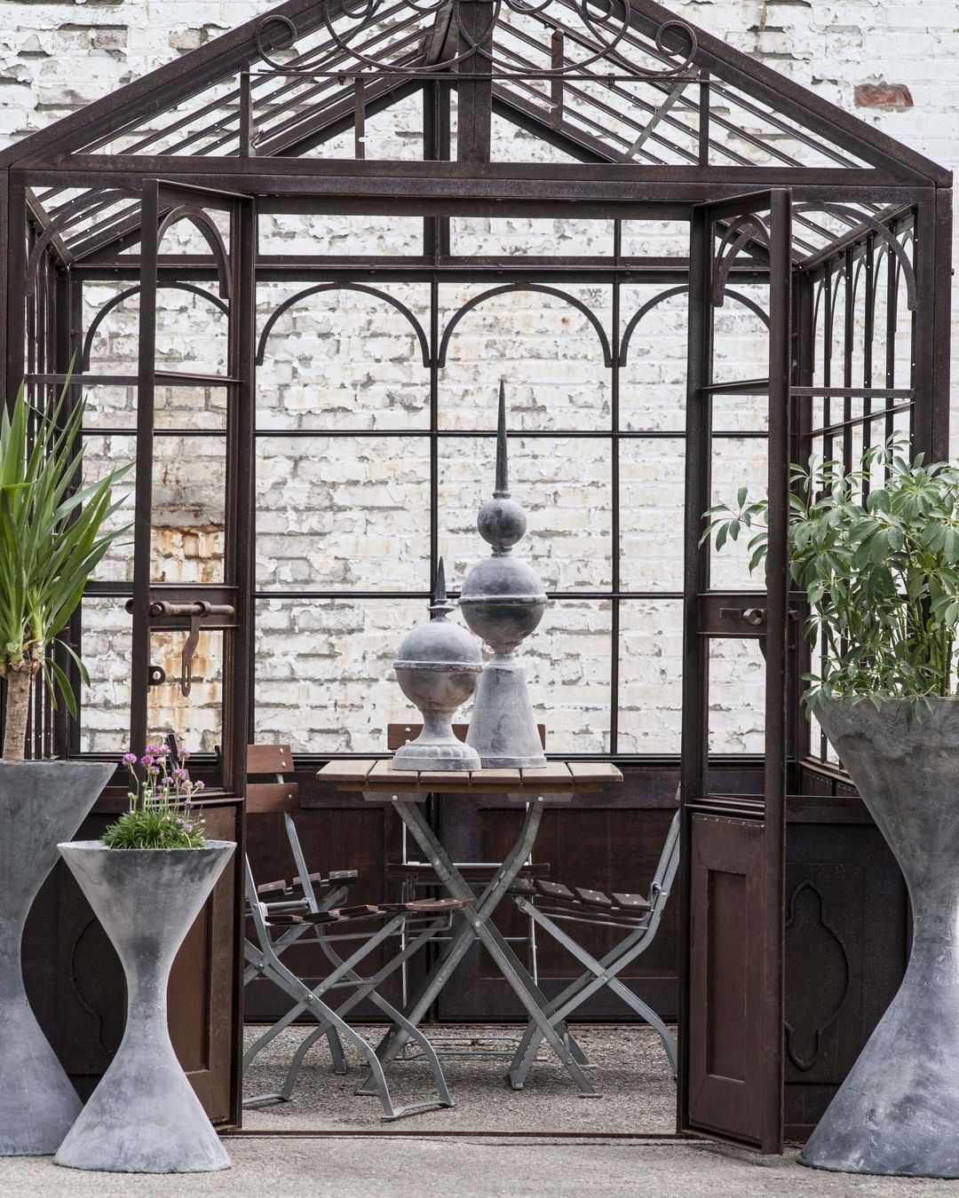 Iron Estate Greenhouse for sale, Park Hill Aged Metal Conservatory